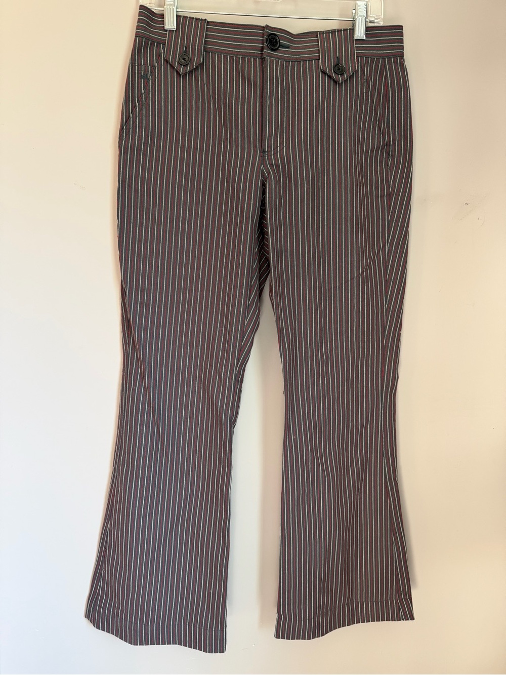 Marc Jacobs Y2K red and blue pin stripe flare pants petite size